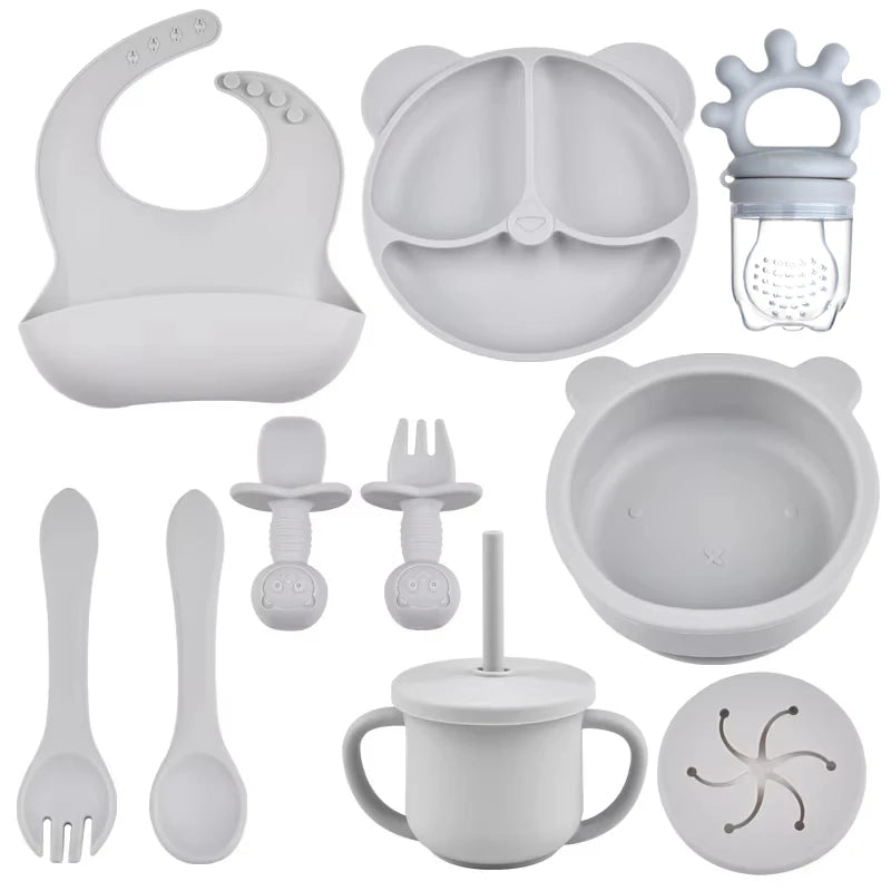 Set de Alimentación Completo 9 Piezas Nube™ – Silicona Premium Antiderrames