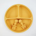 Set de Alimentación Silicona Antiderrames Nube™ – Plato Ventosa + Cubiertos Ergonómicos