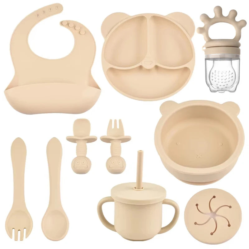 Set de Alimentación Completo 9 Piezas Nube™ – Silicona Premium Antiderrames