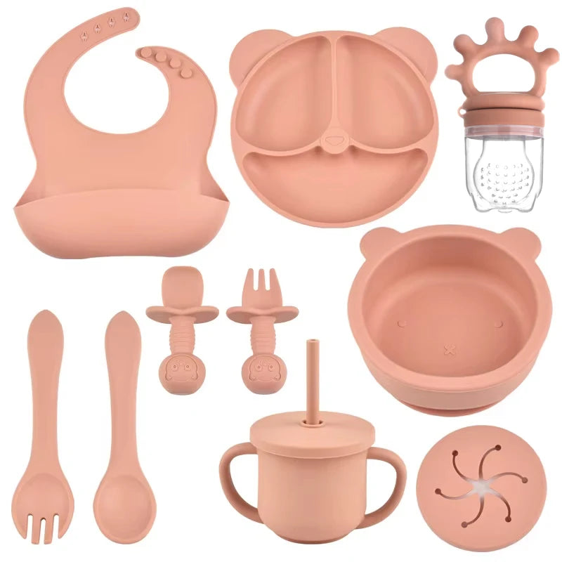 Set de Alimentación Completo 9 Piezas Nube™ – Silicona Premium Antiderrames