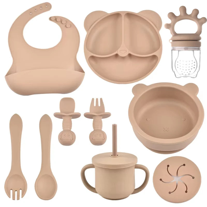 Set de Alimentación Completo 9 Piezas Nube™ – Silicona Premium Antiderrames