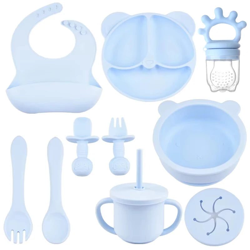 Set de Alimentación Completo 9 Piezas Nube™ – Silicona Premium Antiderrames
