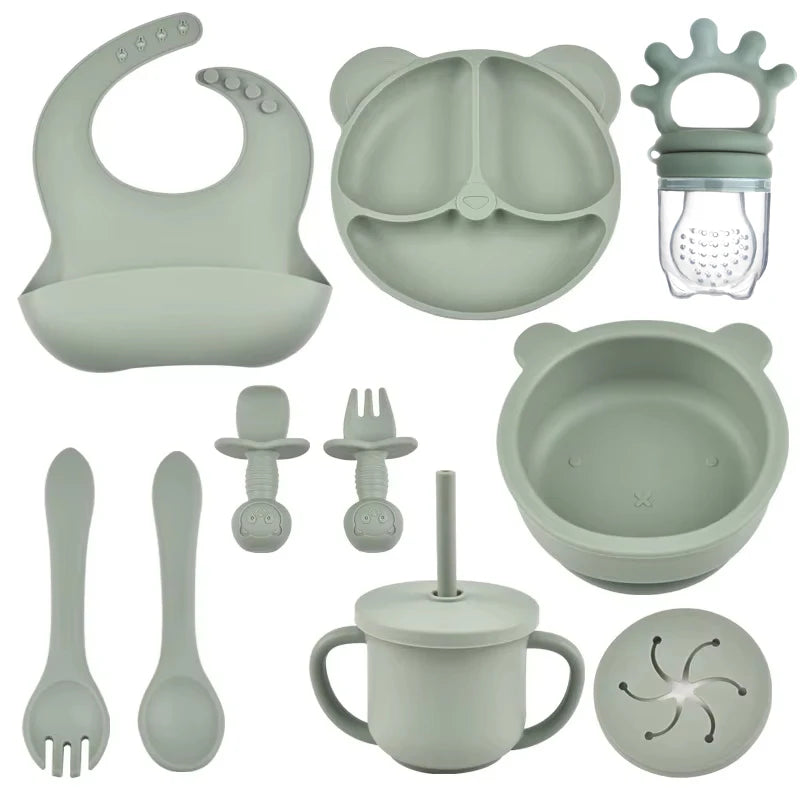 Set de Alimentación Completo 9 Piezas Nube™ – Silicona Premium Antiderrames