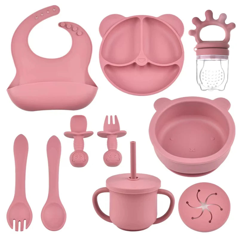 Set de Alimentación Completo 9 Piezas Nube™ – Silicona Premium Antiderrames